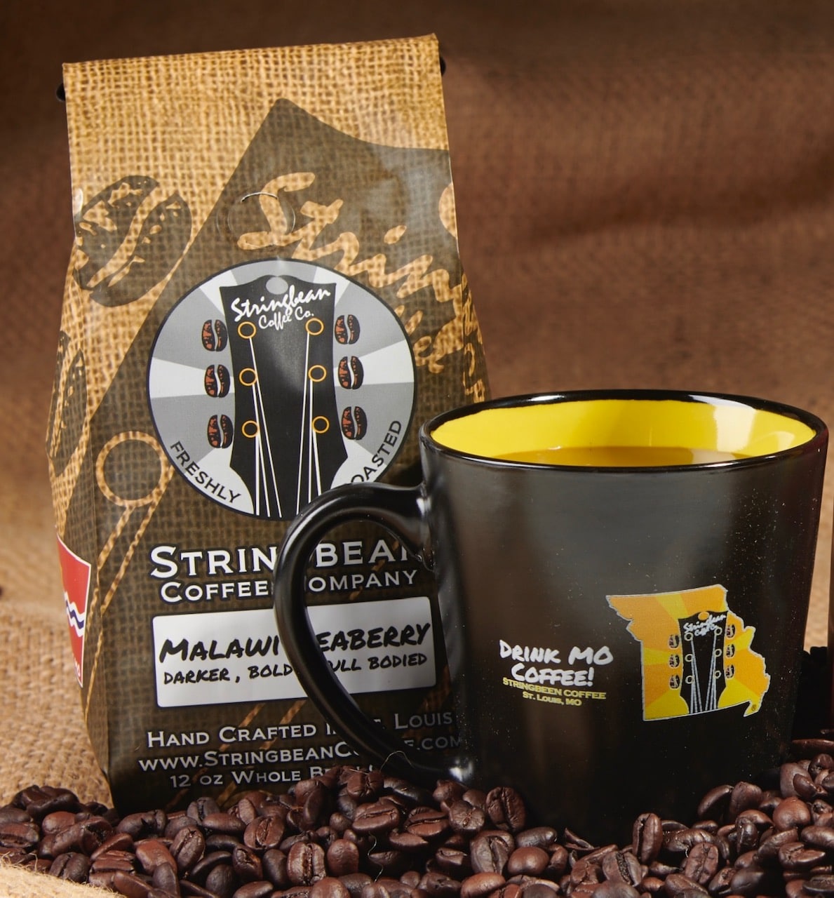 Stringbean Coffee beans organic fair trade swiss water st louis
